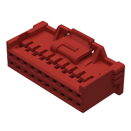 Molex Board Connector, 20 Contact(S), 2 Row(S), 0.079 Inch Pitch, Locking, Red Insulator, Receptacle 5016462002